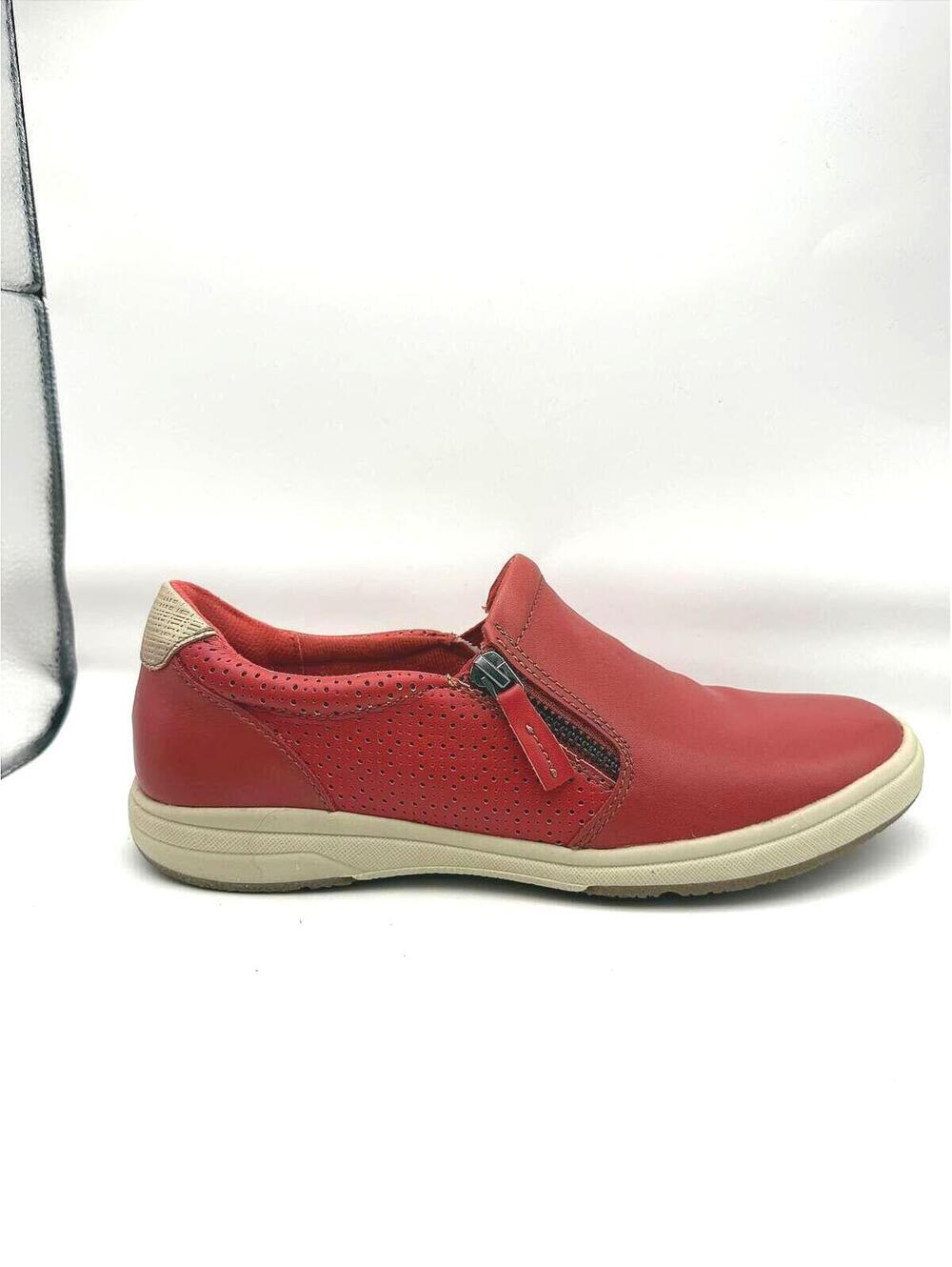 Earth Origins Elsie Red Leather Slip-On Shoes Size 7